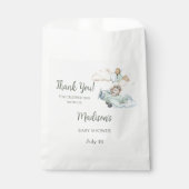 We Can Bearly Wait Teddy Bear Airplane Blue Boy フェイバーバッグ (正面)