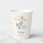 We Can Bearly Wait Teddy Bear Airplane Blue Boy 紙コップ (正面)