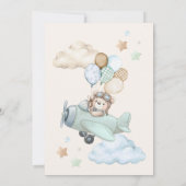 We Can Bearly Wait Teddy Bear Airplane Boy Baby 招待状 (裏面)