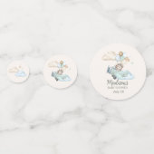 We Can Bearly Wait Teddy Bear Airplane Boy Table コンフェッティ (正面)