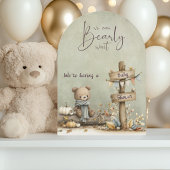 We Can Bearly Wait Teddy Bear Autumn Baby Shower 招待状
