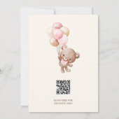 We Can Bearly Wait Teddy Bear Baby Girl Shower 招待状 (裏面)