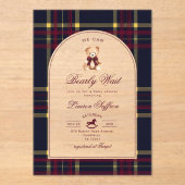 We Can bearly wait Teddy Bear Baby Shower アクリル招待状 (正面)