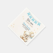 "We Can Bearly Wait! Teddy Bear Baby Shower スタンダードカクテルナプキン (角)