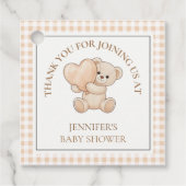 We Can Bearly Wait Teddy Bear Baby Shower フェイバータグ (正面)