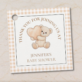 We Can Bearly Wait Teddy Bear Baby Shower フェイバータグ