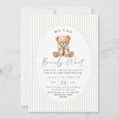 We Can Bearly Wait Teddy Bear Baby Shower 招待状 (正面)