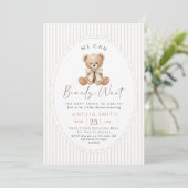 We Can Bearly Wait Teddy Bear Baby Shower 招待状 (スタンド正面)