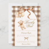 We Can Bearly Wait Teddy Bear Baby Shower 招待状 (正面)