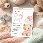 We Can Bearly Wait Teddy Bear Baby Shower 招待状