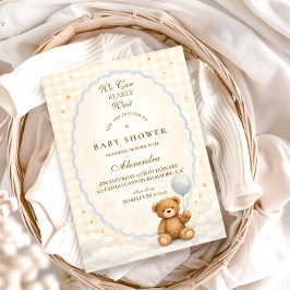 We Can Bearly Wait Teddy Bear Baby Shower 招待状
