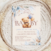 We Can Bearly Wait Teddy Bear Baby Shower 招待状