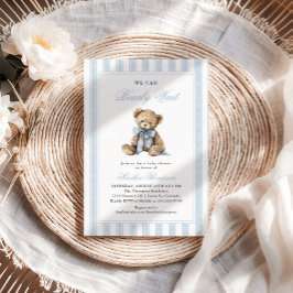 We Can Bearly Wait Teddy Bear Baby Shower 招待状