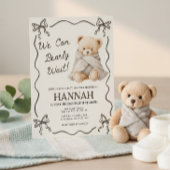 We Can Bearly Wait, Teddy Bear Baby Shower 招待状