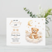 We can Bearly Wait Teddy Bear Baby Shower 招待状 (スタンド正面)