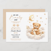 We can Bearly Wait Teddy Bear Baby Shower 招待状 (正面/裏面)