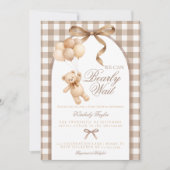 We Can Bearly Wait Teddy Bear Baby Shower 招待状 (正面)