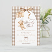We Can Bearly Wait Teddy Bear Baby Shower 招待状 (スタンド正面)