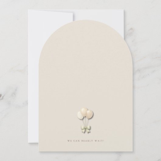 We Can Bearly Wait Teddy Bear Baby Shower 招待状 (裏面)