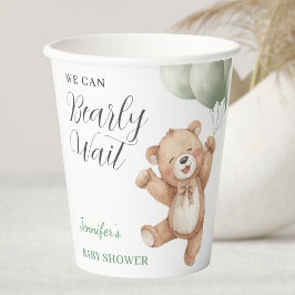We Can Bearly Wait Teddy Bear Baby Shower 紙コップ