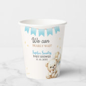 "We Can Bearly Wait! Teddy Bear Baby Shower 紙コップ (正面)