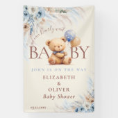 We Can Bearly Wait Teddy Bear Baby Shower Backdrop 横断幕 (縦)
