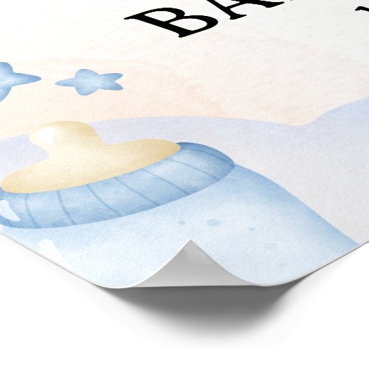 We can Bearly wait - Teddy Bear Baby Shower Boy ポスター (角)