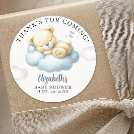We can Bearly wait - Teddy Bear Baby Shower Boy ラウンドシール