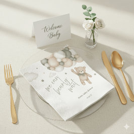 We Can Bearly Wait Teddy Bear Baby Shower Napkins スタンダードランチョンナプキン