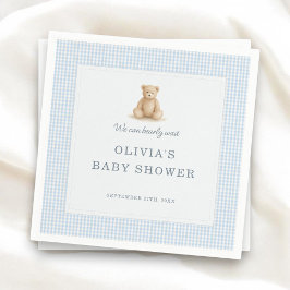 We Can Bearly Wait Teddy Bear Baby Shower Party スタンダードカクテルナプキン