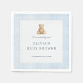 We Can Bearly Wait Teddy Bear Baby Shower Party スタンダードカクテルナプキン (正面)