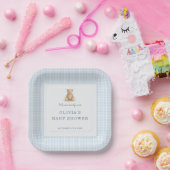 We Can Bearly Wait Teddy Bear Baby Shower Party ペーパープレート (パーティー)