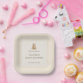 We Can Bearly Wait Teddy Bear Baby Shower Party ペーパープレート (パーティー)