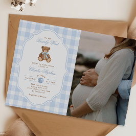 We Can Bearly Wait Teddy Bear Baby Shower Photo 招待状