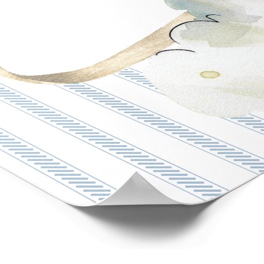 We Can Bearly Wait Teddy Bear Boy Shower Welcome ポスター (角)