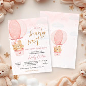 We Can Bearly Wait Teddy Bear Hot Air Balloon 招待状
