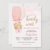 We Can Bearly Wait Teddy Bear Hot Air Balloon 招待状 (正面)