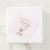 We Can Bearly Wait Teddy Bear Pink Baby Shower フェイバータグ (インサイチュ)