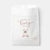 We Can Bearly Wait Teddy Bear Pink Baby Shower フェイバーバッグ (正面)