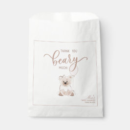 We Can Bearly Wait Teddy Bear Pink Baby Shower フェイバーバッグ