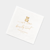 We Can Bearly Wait - Teddy Bear Themed Baby Shower 箔ナプキン (左)