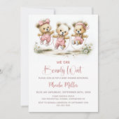 We Can Bearly Wait Teddy Bears with Jump Ropes 招待状 (正面)