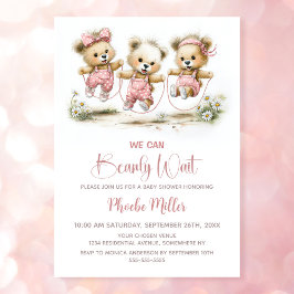 We Can Bearly Wait Teddy Bears with Jump Ropes 招待状