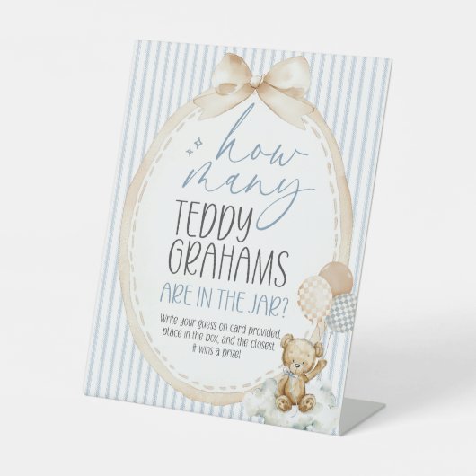 We Can Bearly Wait Teddy Grahams  Baby Shower Game 台座サイン (正面)