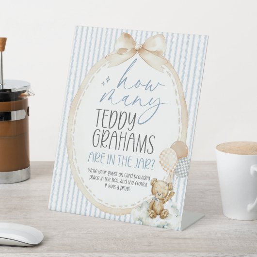 We Can Bearly Wait Teddy Grahams  Baby Shower Game 台座サイン (インサイチュ)