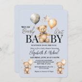 We Can Bearly Wait Theme Baby Shower Invitation 招待状 (正面/裏面)