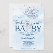 We can bearly wait Toile Baby Shower Boy 招待状 (正面)