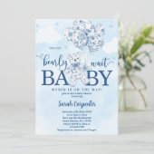 We can bearly wait Toile Baby Shower Boy 招待状 (スタンド正面)