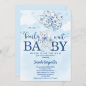 We can bearly wait Toile Baby Shower Boy 招待状 (正面/裏面)