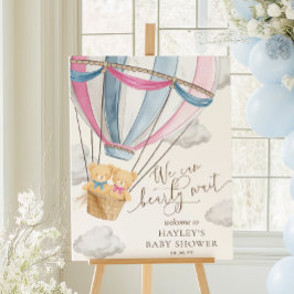 We Can Bearly Wait Twins Baby Shower ポスター
